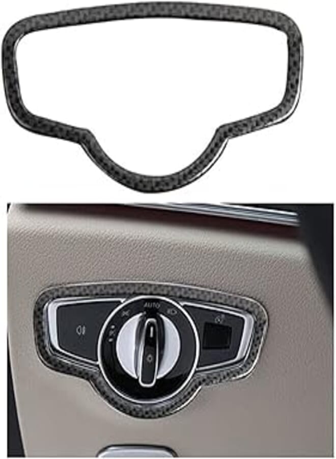 Headlight Control Button Outdoor Tire Decoration Accessory for 2019 Mercedes E Class (Carbon)