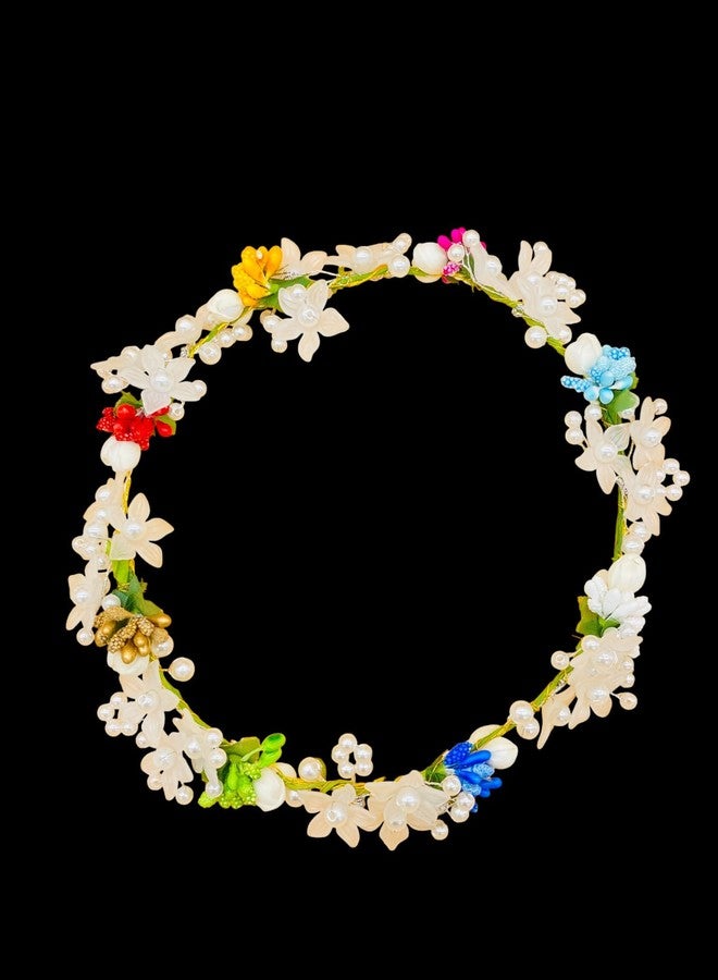 Vinshbond Bridal Hair Tiara Hair Gajra Head Piece Hair Accessories Hair Crown Hair Tiara Gajra Wedding for Women/Girls, Multi, 01 Pcs - Image 3