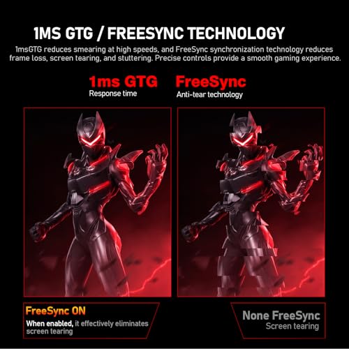 Gawfolk 27 inch IPS PC Screen, 4K Gaming Monitor 160Hz, 1ms, FreeSync, 100% sRGB, 178° Wide Viewing Angle, HDMI 2.1, DisplayPort,Height-Adjustable and Swivel,75 * 75MM Wall Mount Compatible - Black - Image 3