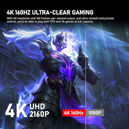 Gawfolk 27 inch IPS PC Screen, 4K Gaming Monitor 160Hz, 1ms, FreeSync, 100% sRGB, 178° Wide Viewing Angle, HDMI 2.1, DisplayPort,Height-Adjustable and Swivel,75 * 75MM Wall Mount Compatible - Black - Image 2