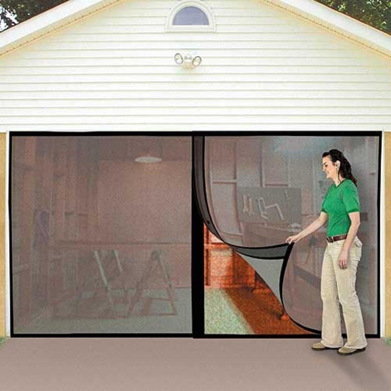 Ideaworks Jobar’s JB4869 Double Garage Screen Door – Allows Air Circulation – Prevents Bugs and Insects from Entering – Nylon Mesh Material – Black - Image 3