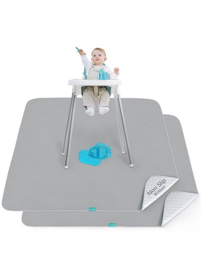Biloban Splat Mat 2 Pack for Under High Chair & Arts & Crafts & Eating Mess, Waterproof 42''×46'' Baby Playtime Anti-Slip High Chair Mat for Floor or Table, Reusable & Portable Splash Mat for Under High Chair  - Image 1