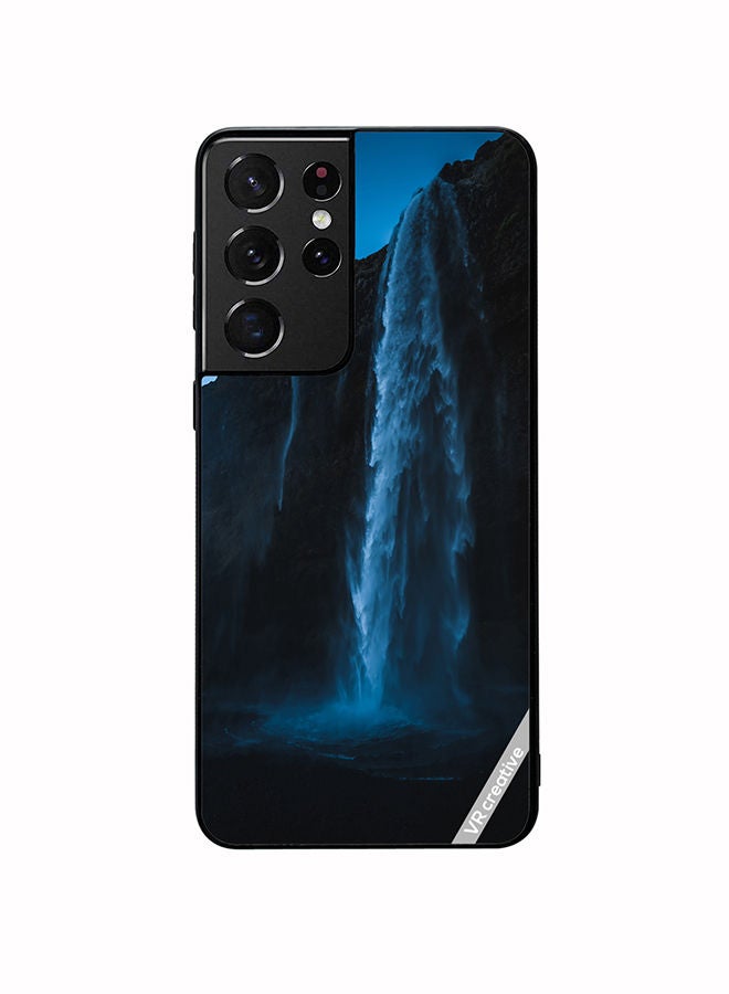 VR CREATIVE Protective Case Cover For Samsung Galaxy S21 Ultra 5G Blue Waterfall Design Multicolour - Image 1