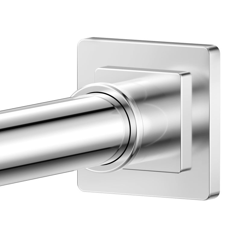 Shower Curtain Rod Square End Shower Rods for Bathroom 3292 Stainless Steel No Drilling for Shower Stall Living Room