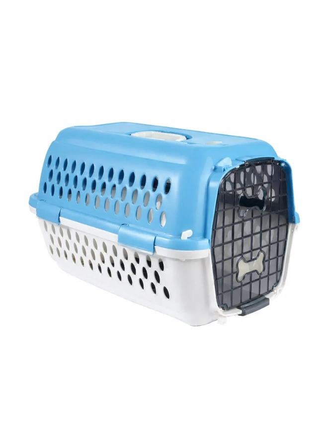 Orientpet Baby Blue & off white Pet Carrier Crate (52x34x35cm)