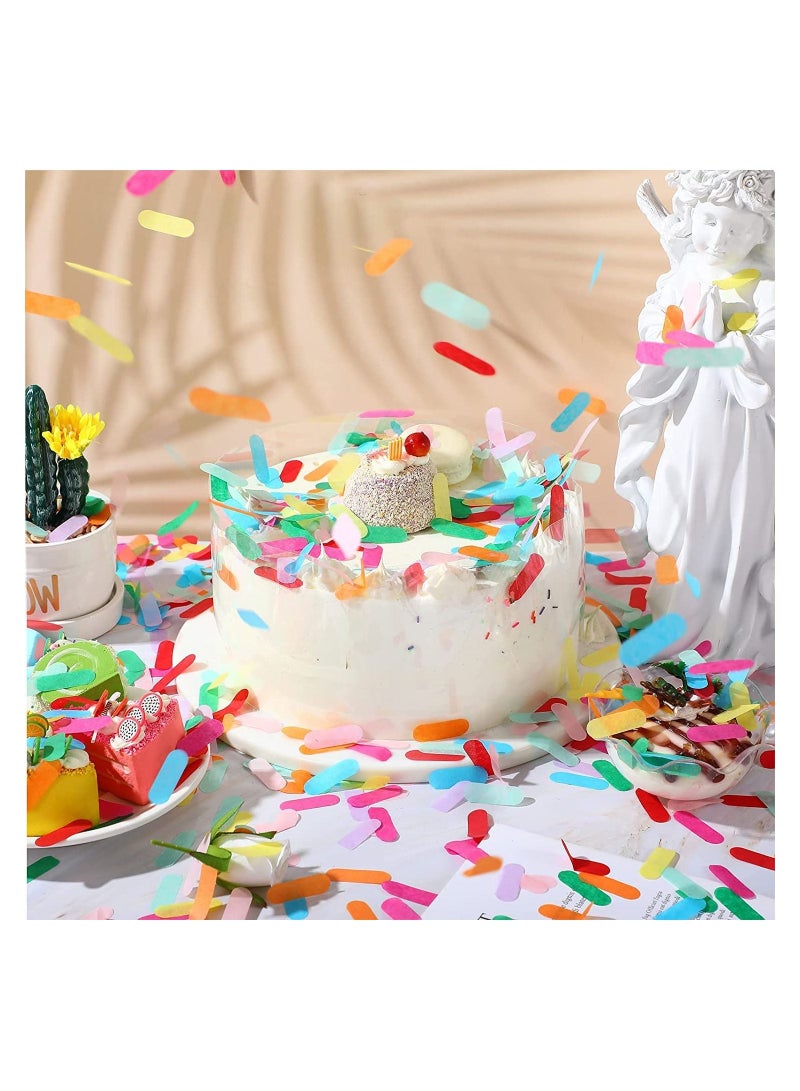 KASTWAVE Tissue Sprinkle Confetti, Baby Shower Table Confetti Colorful Rainbow Sprinkle Confetti for Ice Cream Theme Party Birthday Party Suppliers Decoration (200g) - Image 3