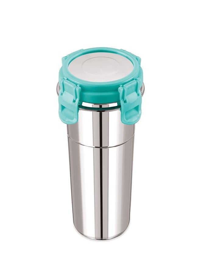RRJ Leak Proof Click and Seal Lock Stainless Steel Storage/Air Tight Tiffin Container/Lunch Container with Steel lid Fusion (400 ml) - Image 3