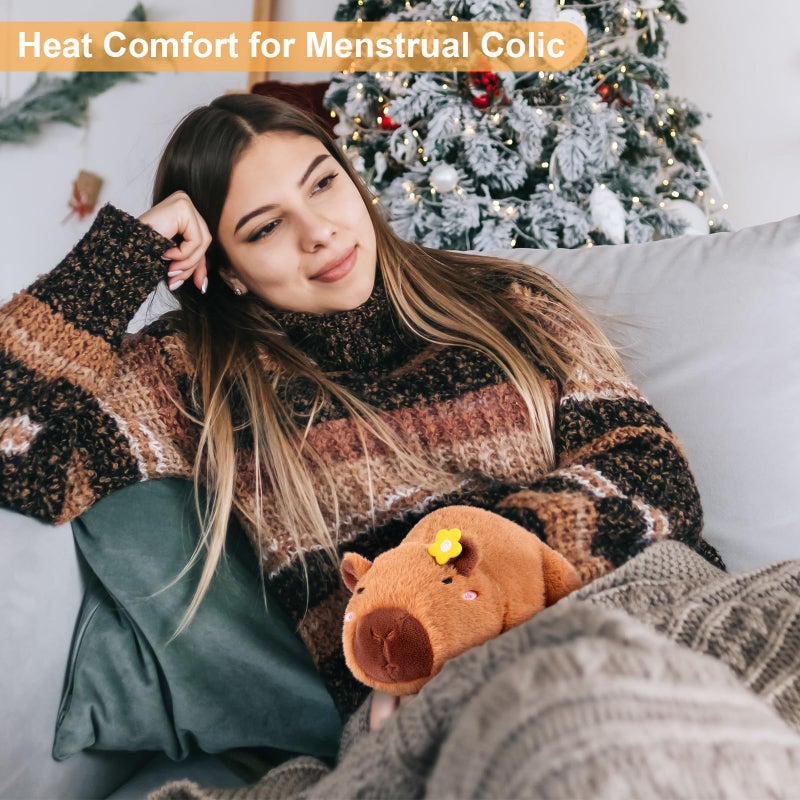 SuzziPals Heatable & Coolable Plushie, Microwave Heating Pad for Period Cramps, Cute Capybara Gifts for Girls & Boys - Image 4