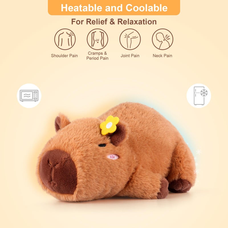 SuzziPals Heatable & Coolable Plushie, Microwave Heating Pad for Period Cramps, Cute Capybara Gifts for Girls & Boys - Image 2