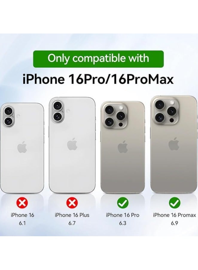 Camera Lens Protector for iPhone 16 Pro/Pro Max 6.3" & 6.9", 9H Tempered Glass with Matte Metal Ring, Full Coverage, Scratch Resistant, Shatterproof, Case Friendly (Desert Titanium)  - Image 2