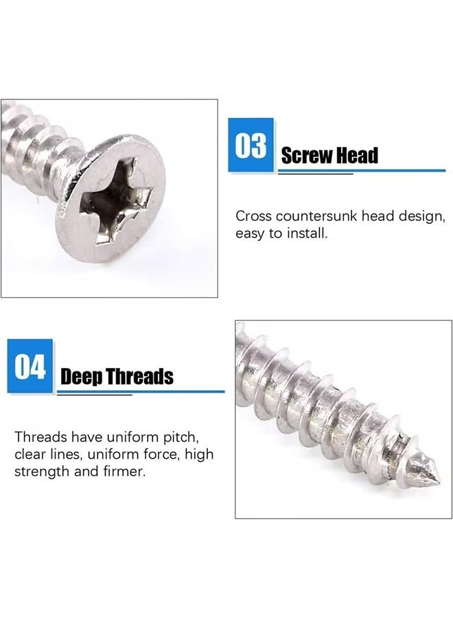 HY Stainless Steel Corner Brace, 10 Pcs Stainless Steel Straight Brace Brackets, Corner Fixing Joining Plates for Furniture Repair with 40 Screws - Image 3