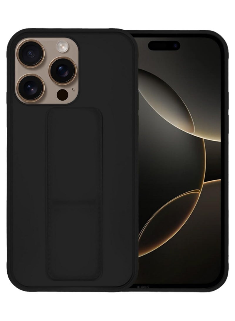 iPhone 16 Pro Case Cover Finger Grip holder Phone Car Magnetic Multi-function Shockproof Protective Case Two-in-one Phone holder Case (Black, iPhone 16 Pro) - Image 1