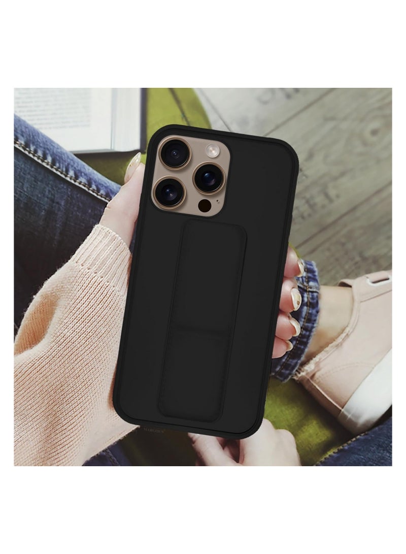 iPhone 16 Pro Case Cover Finger Grip holder Phone Car Magnetic Multi-function Shockproof Protective Case Two-in-one Phone holder Case (Black, iPhone 16 Pro) - Image 3