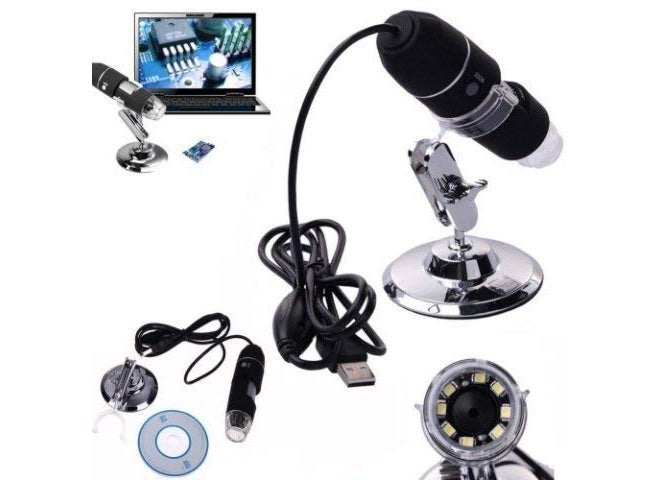 Microware مكبر ميكروسكوب رقمي HD 1600X محمول مع قاعدة معدنية وUSB - Image 3