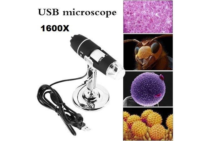 Microware مكبر ميكروسكوب رقمي HD 1600X محمول مع قاعدة معدنية وUSB - Image 5