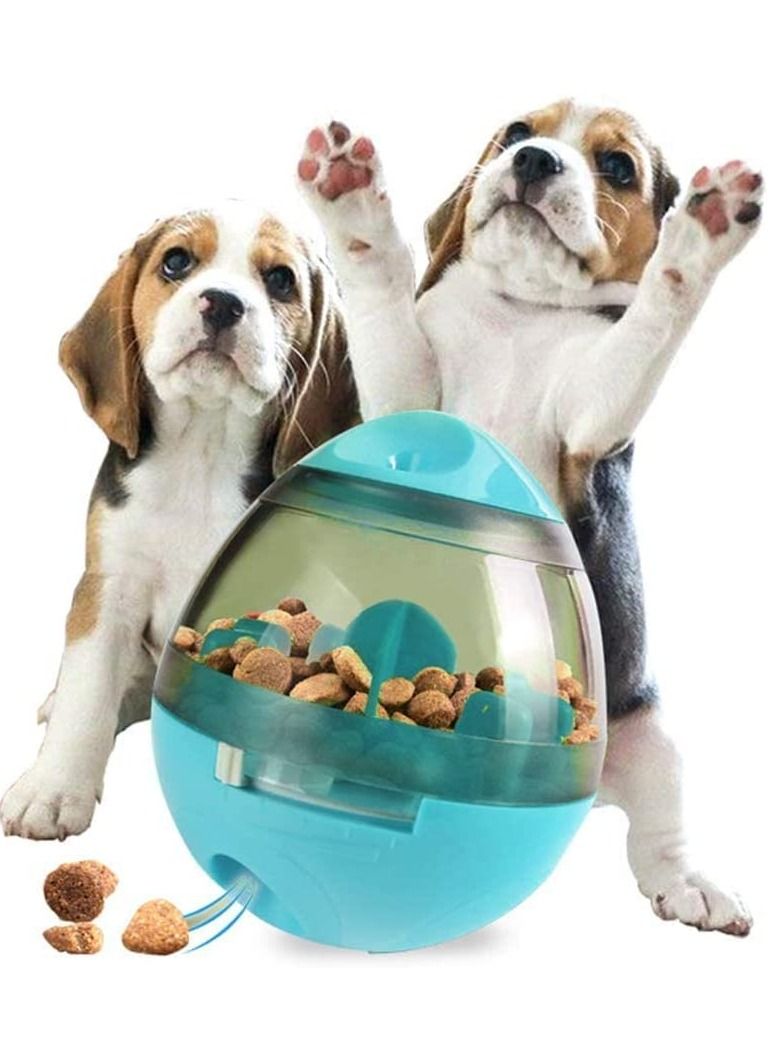 Food Dispensing Tumbler Treat Dispensing Toy Self Food Feeder For Small Medium Pets Cats and Dogs Interactive Blue - Image 1
