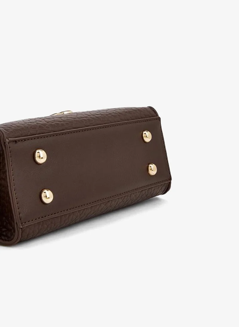 Le Confort BROWN Textured Crossbody Bag With Braided Top Handle for Women | Best Price UAE