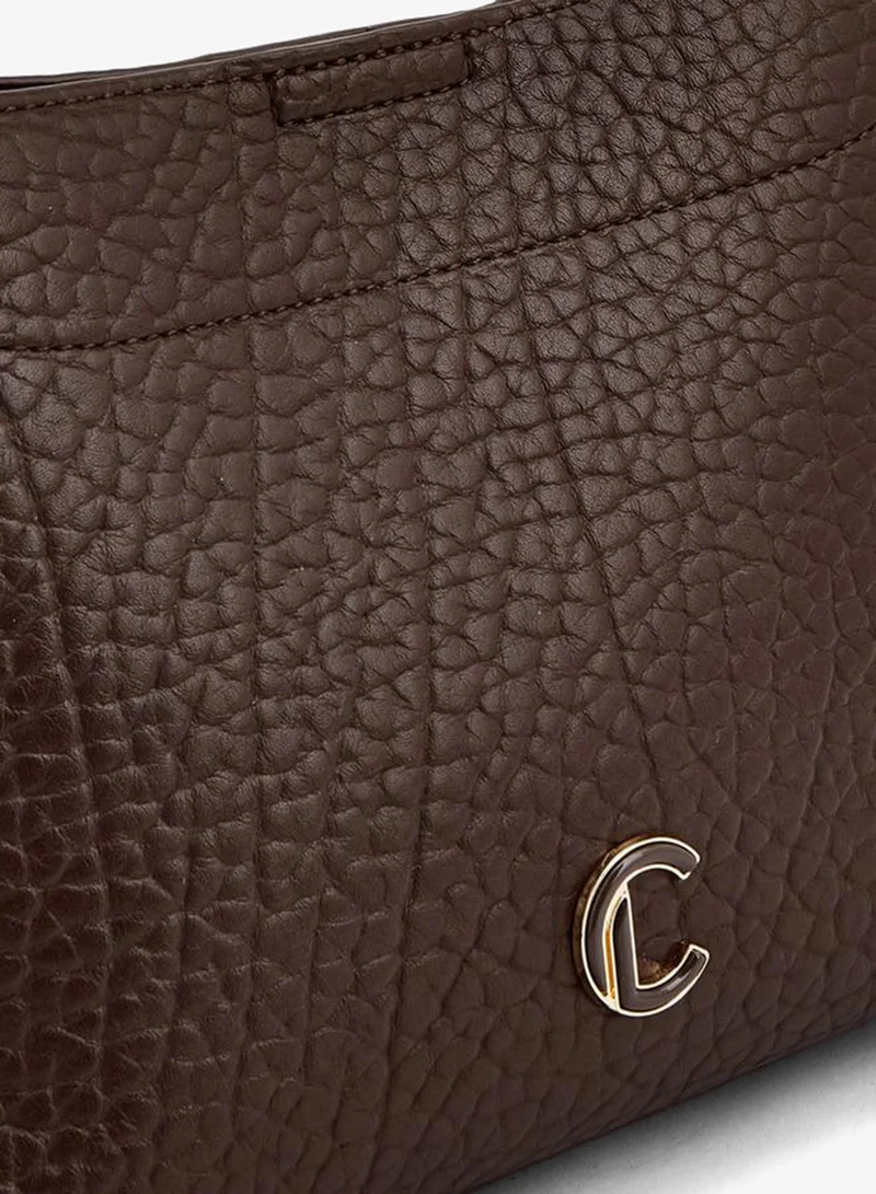 Le Confort BROWN Textured Crossbody Bag With Braided Top Handle for Women | Best Price UAE