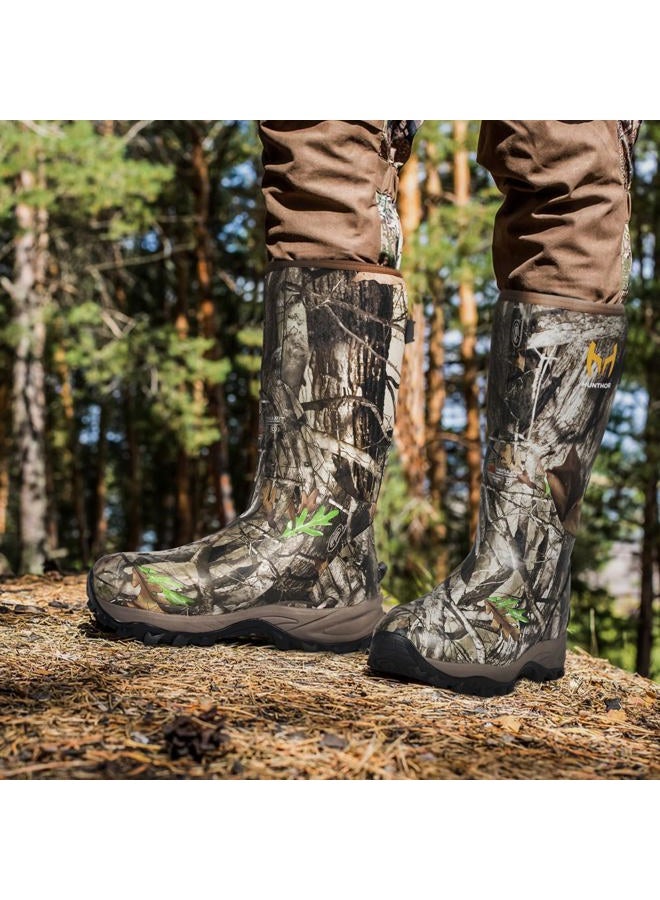 Hunthor Hunting Boots for Men with Xerogel Thermal Lining, Waterproof Warm Lightweight Rubber Boots for Cold Weather Outdoor Hunting, Next Camo G2, 6 - Image 3
