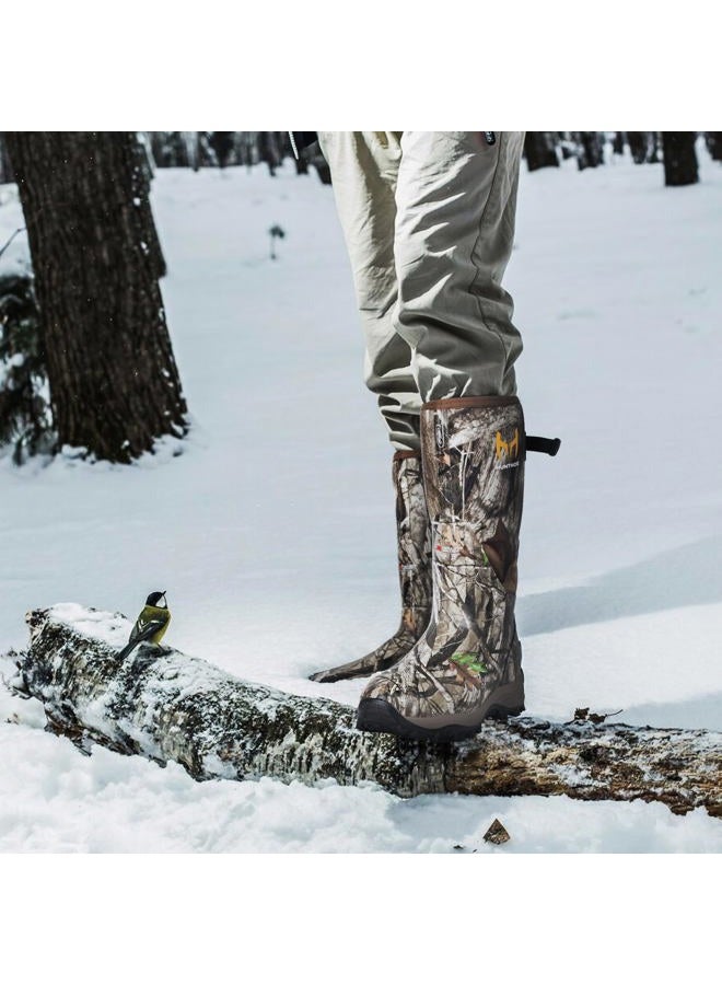 Hunthor Hunting Boots for Men with Xerogel Thermal Lining, Waterproof Warm Lightweight Rubber Boots for Cold Weather Outdoor Hunting, Next Camo G2, 6 - Image 2