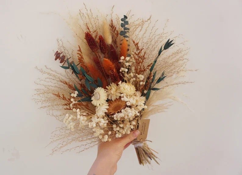 Bluejw Nature Real Dried Flowers Bouquet - Mini Pampas Grass, Reed, Rabbit Tail & Wheat Mix for Wedding Home Decor - Image 3