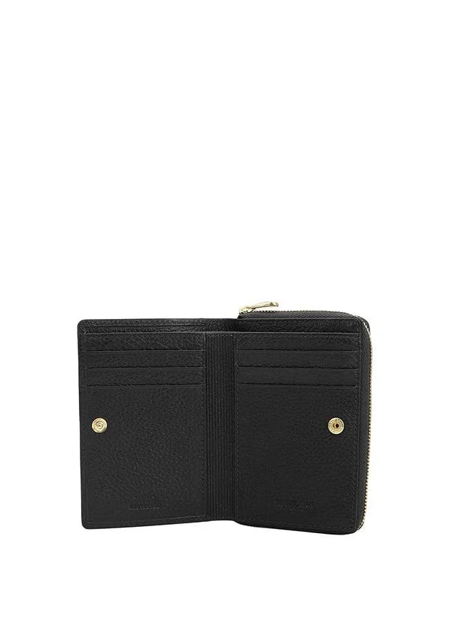 دا ميلانو محفظة نسائية جلد طبيعي أسود