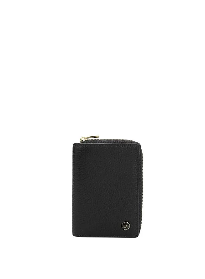 Genuine Leather Black Ladies Wallet