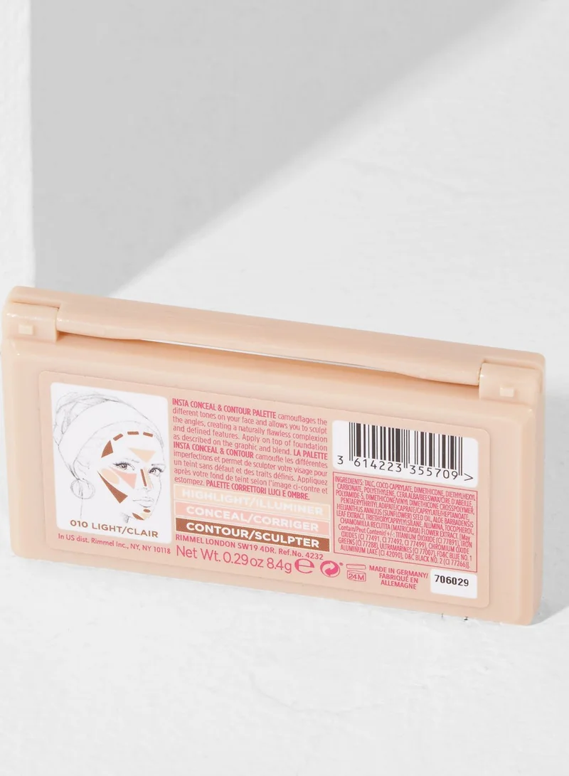 RIMMEL LONDON Insta Conceal & Contour Palette- 010 Light