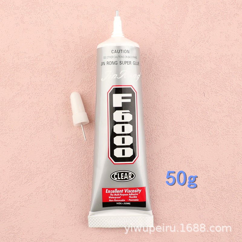 Generic AB glue toothpaste glue rhinestone mobile phone shell jewelry glue screen repair rhinestone diy handmade jewelry glue 24#50ml light gray/needle (F6000) 