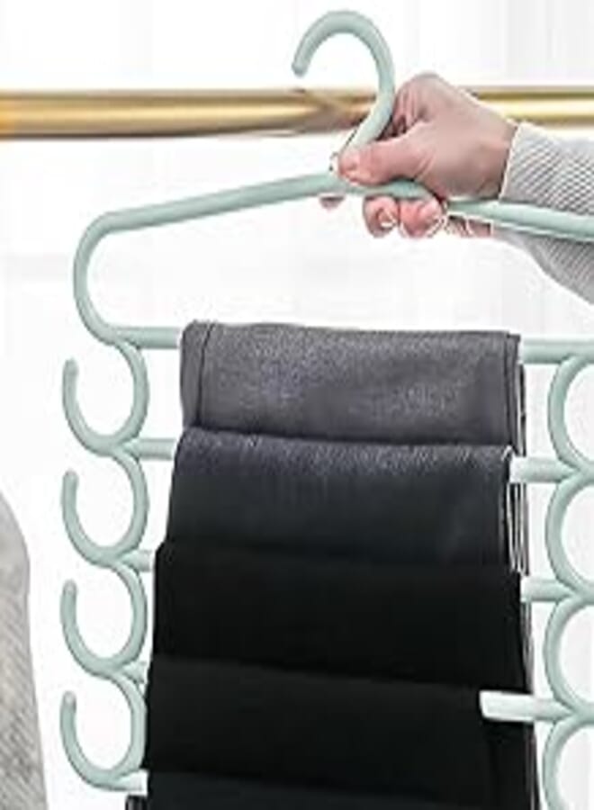 3 Pc Multi-Layer Hanger Space Saving, Strong and Durable Clothes Hangers Lightweight Dress Hanger, for Coats, Jackets, Pants, and Dress Clothes (Multicolor) 