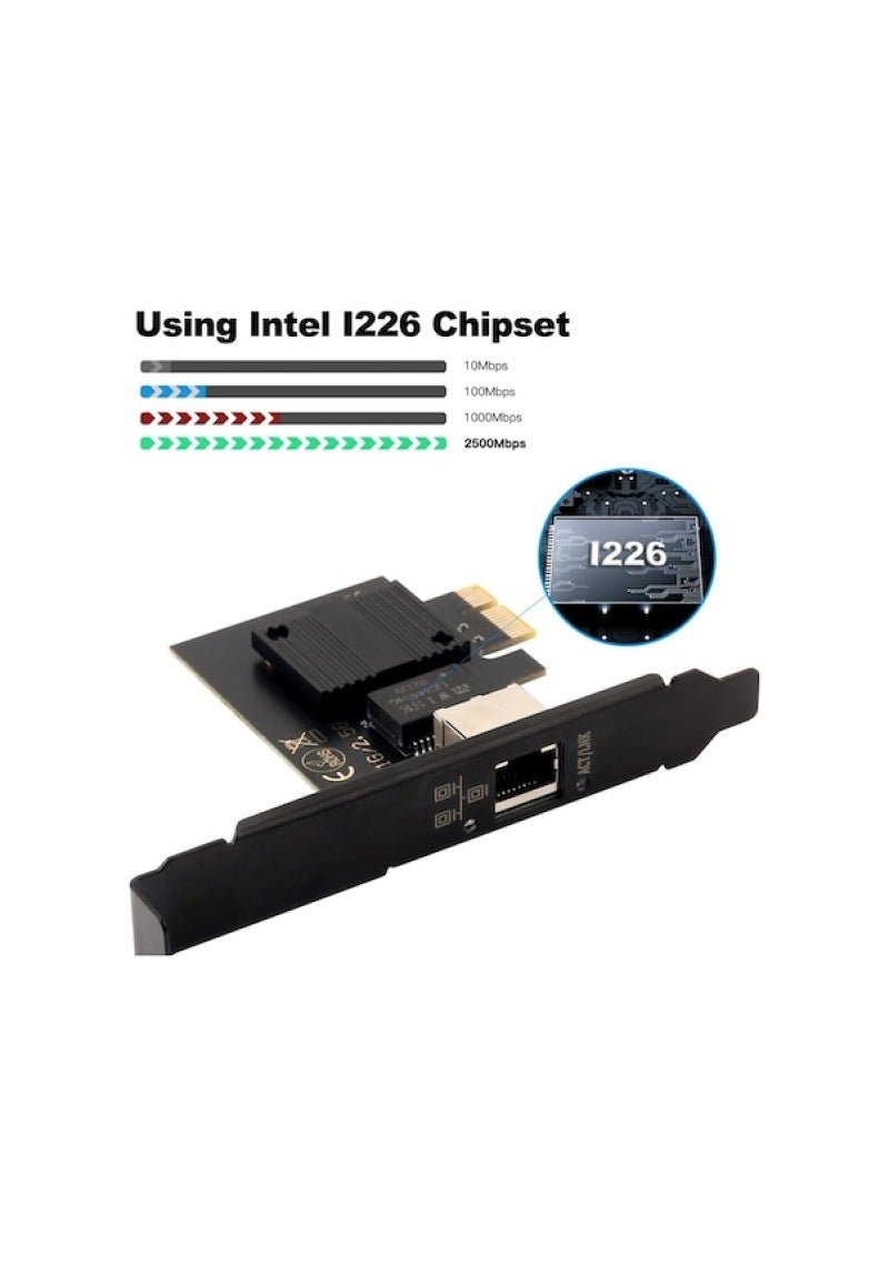بطاقة شبكة PCIe 2.5G: تعمل بمعالج I226-V، منفذ واحد، تثبيت سهل - اتصال موثوق بسرعة 2.5 جيجابت في الثانية لأجهزة الكمبيوتر المكتبية للرياضات الإلكترونية ونقل بيانات عالي السرعة - Image 5