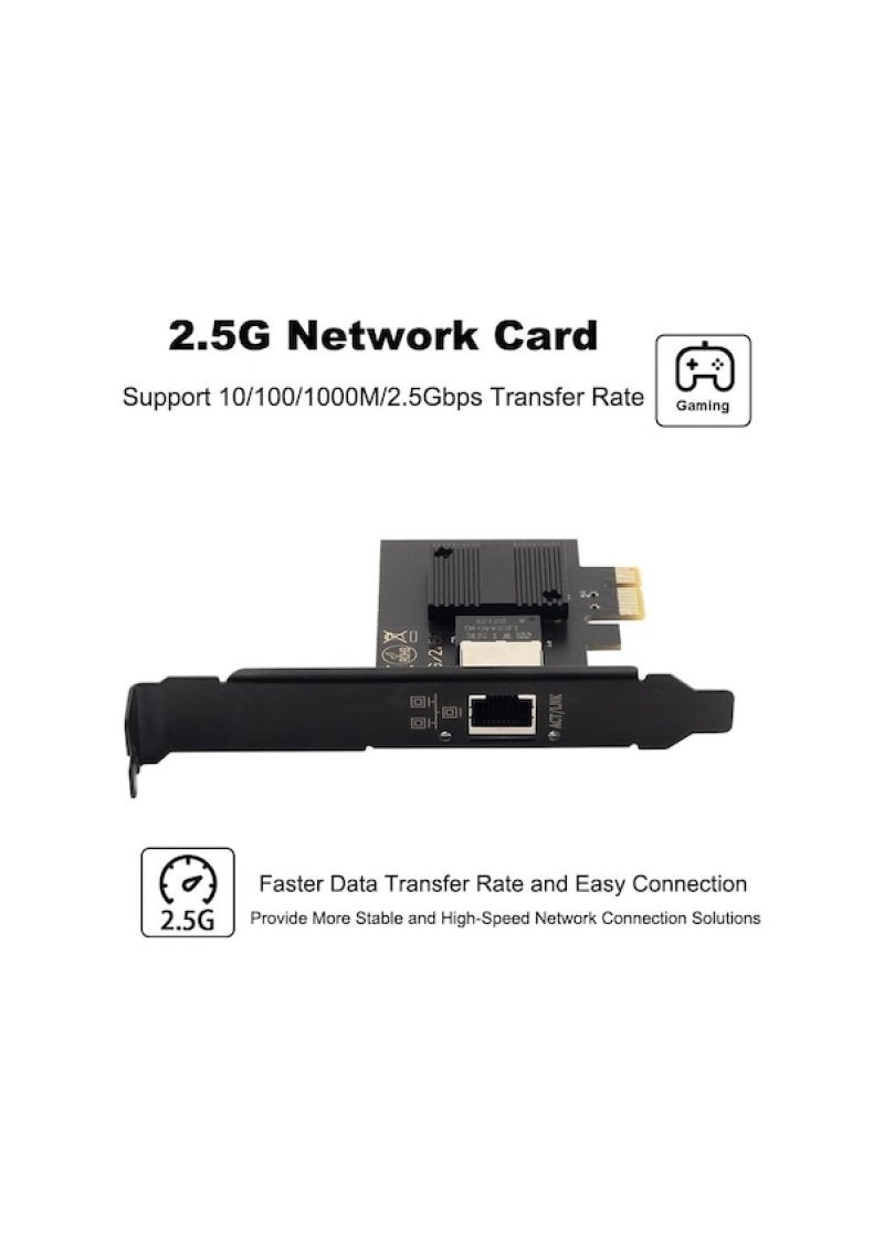 بطاقة شبكة PCIe 2.5G: تعمل بمعالج I226-V، منفذ واحد، تثبيت سهل - اتصال موثوق بسرعة 2.5 جيجابت في الثانية لأجهزة الكمبيوتر المكتبية للرياضات الإلكترونية ونقل بيانات عالي السرعة - Image 3