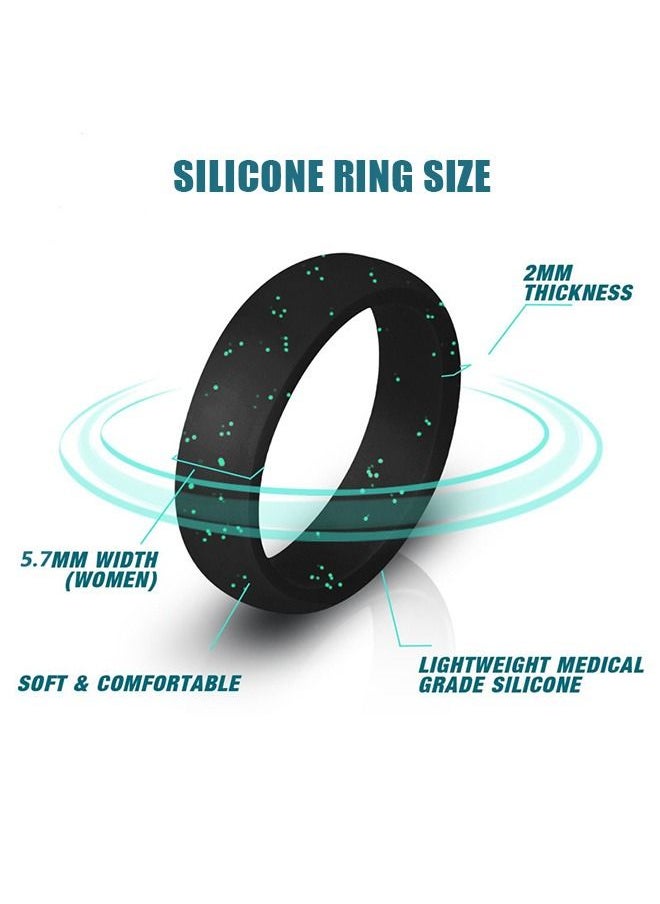 Generic - 4 Pcs Wedding Rings Setfor Couple, Simple Stackable Soft Silicone Ring Bands, Outdoor Exercise Style Finger Ring Gifts for Teen Girls (Blue+Pink+Black) - Image 1