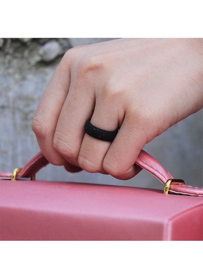 Generic - 4 Pcs Wedding Rings Setfor Couple, Simple Stackable Soft Silicone Ring Bands, Outdoor Exercise Style Finger Ring Gifts for Teen Girls (Blue+Pink+Black) - Image 1