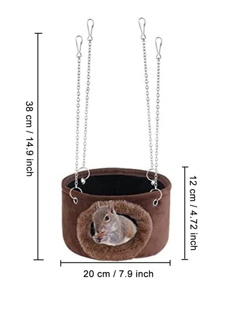 Exceed Hamster Hammock Rat, Plush Hanging House Cave, Warm Chinchilla Hanging House, Squirrel Hammock Cage, Mini House Cave Hanging Cage  - Image 2