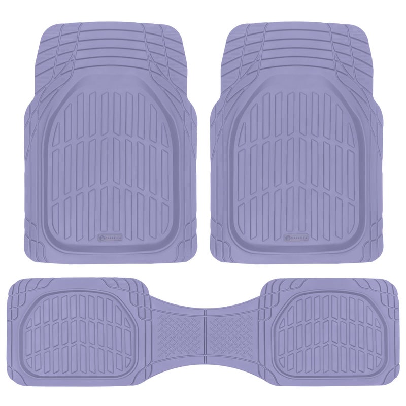 Carbella Lavender Purple Car Floor Mats - Universal Trim to Fit All Weather Purple Car Accessories - Girl Car Accessories for Women & Cute Car Mats for Women Lavender Girly Car Decor Truck & SUV - Image 1