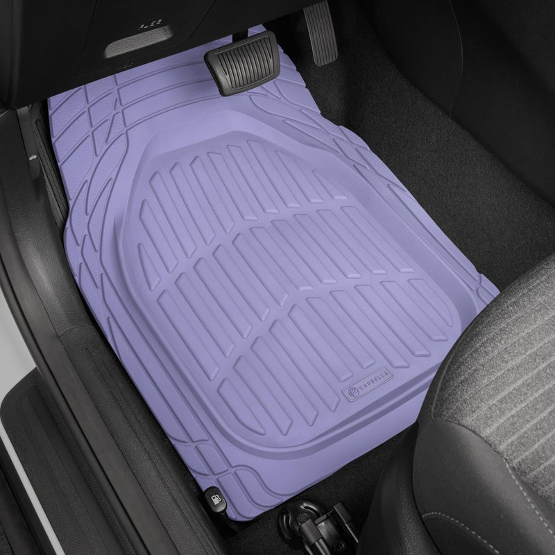 Carbella Lavender Purple Car Floor Mats - Universal Trim to Fit All Weather Purple Car Accessories - Girl Car Accessories for Women & Cute Car Mats for Women Lavender Girly Car Decor Truck & SUV - Image 2