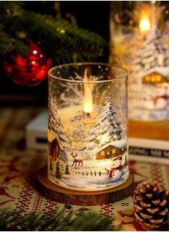 Garlo Christmas LED glass flameless candle with remote control and timer, candle warm color flashing light suitable for holiday home party decoration  - Image 1