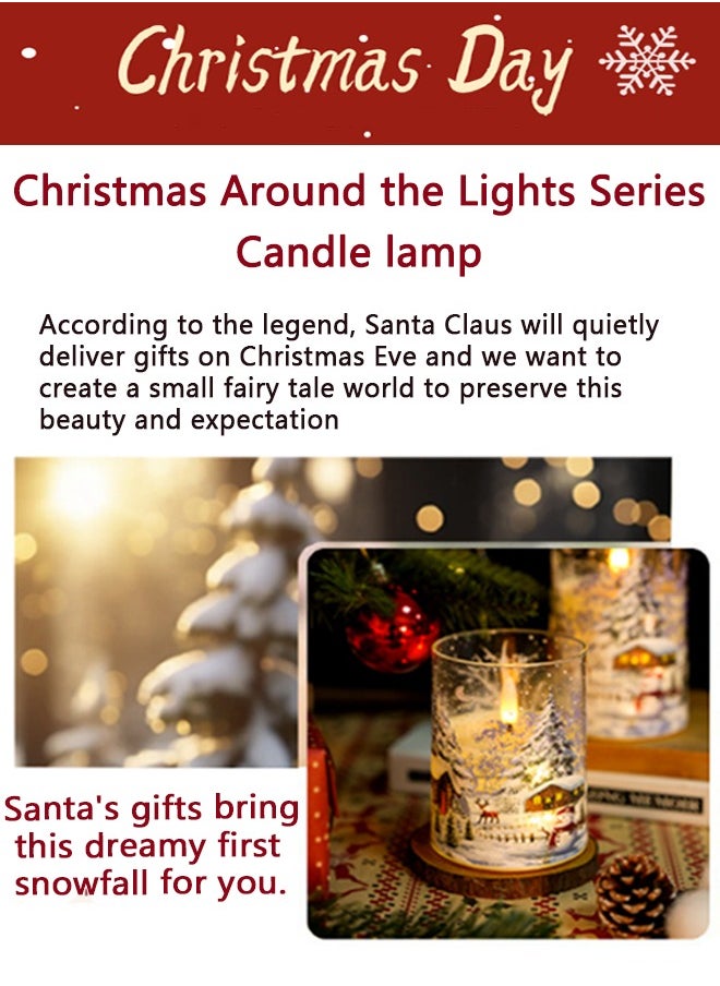 Garlo Christmas LED glass flameless candle with remote control and timer, candle warm color flashing light suitable for holiday home party decoration  - Image 2