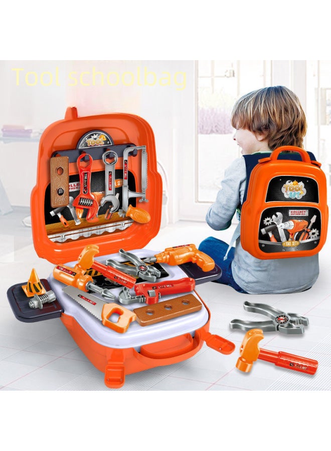 Children's Backpack Play House Simulation Repair Tool Jewelry Tableware Hamburger Fruit Cake Portable Messenger Bag Toy-Specifications:Villa 3-in-1 Beauty Accessories Crossbody Bag (021-8)  - Image 2