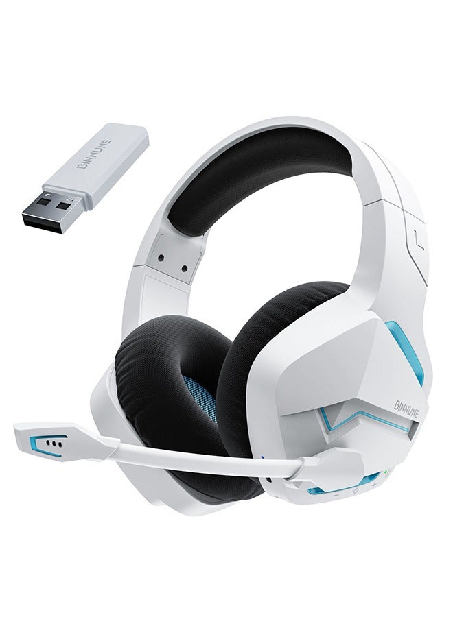 بنيون Dual Wireless Gaming Headset with Noise-Canceling Mic,Over-Ear Gaming Headphone,2.4GHz & Bluetooth,48H Battery,for PC/PS/Mobile - Image 1