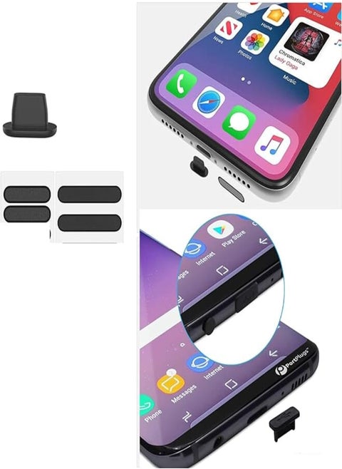 in 1 Compatible with Android Type - C Anti-Dust Plug Kit, Anti-Dust Plug x 1, Speaker Mesh Anti-Dust Proof Adhesive Sticker x 4 PCS s