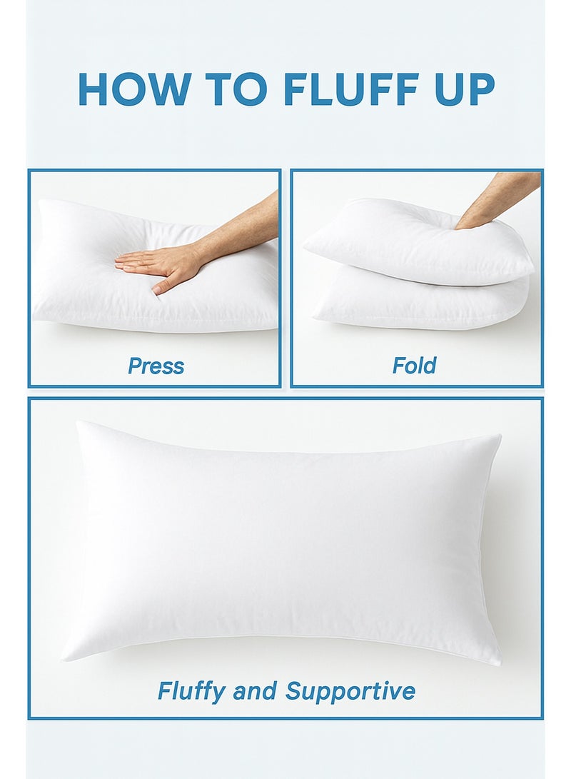 Harmony Home Long Body Pillow with Pillowcase – Soft Breathable Full Body Pillow Insert for Sleeping – Comfortable Bed Pillow for Back Legs Neck Support – Side Sleeper Cushion – White(120×45 CM) - Image 4