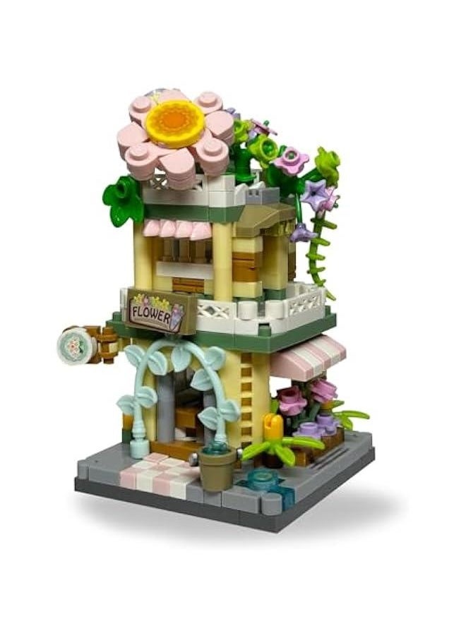 Mini-Flower-Store City-Building Blocks Set- City Town Modular Flower Shop House Model Construction Building Blocks Collection Set 390 PCSAdults and Famliy  - Image 1