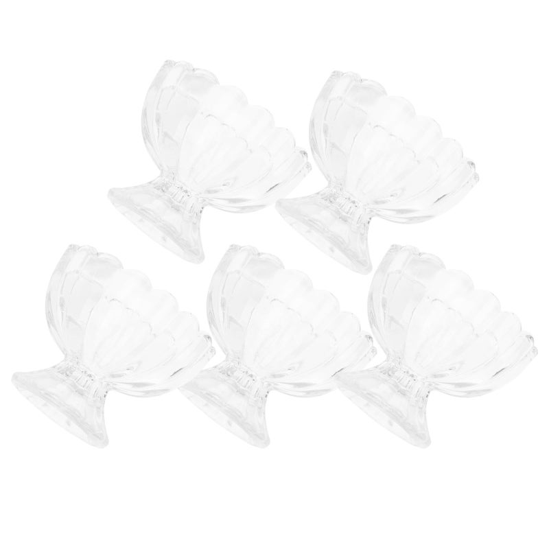 Classic Lotus Glass Dessert Bowls 150ml 5pcs Set for Ice Cream Pudding Fruit Salad - Image 2