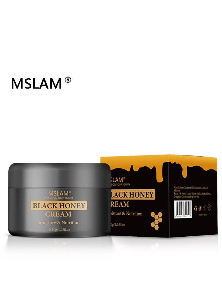 ام اس ال اي ام Black Honey Cream, مرطب للوجه مضاد للشيخوخة للنساء والرجال، كريم مرطب للوجه ليلا ونهارا للبشرة الجافة والحساسة، كريم الوجه بالعسل المغذي والمرطب، 30 غرام - Image 1