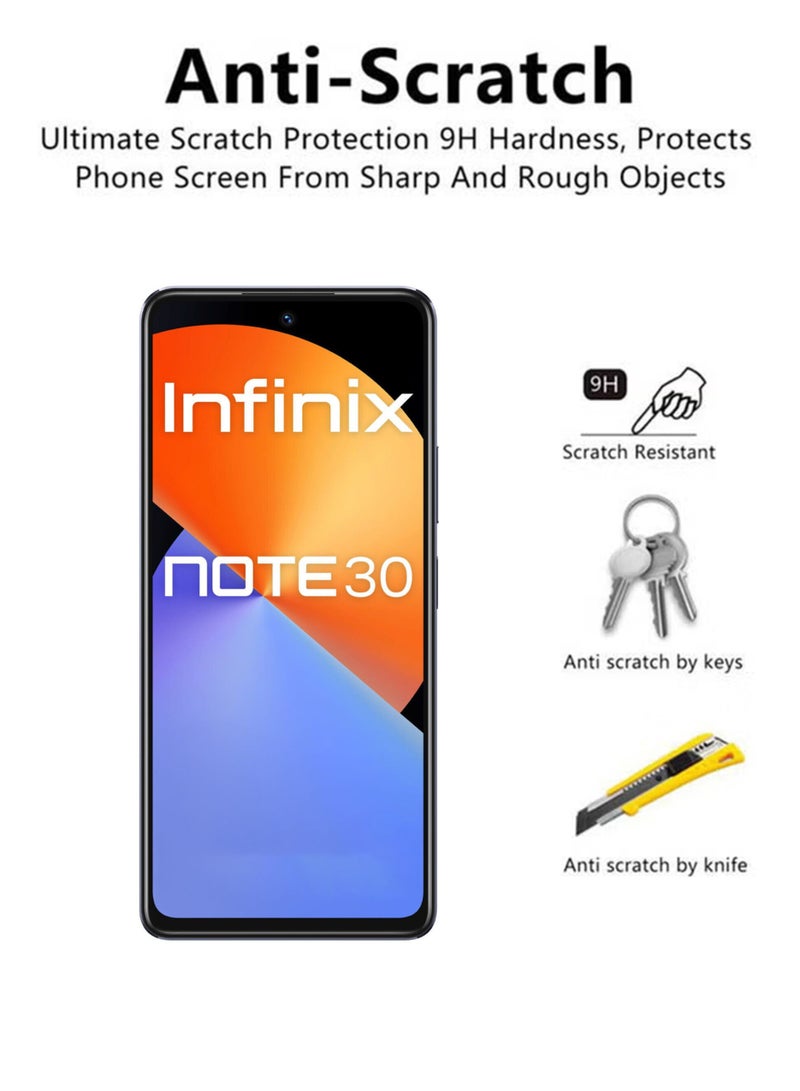 2 Pack Tempered Glass Screen Protector For Infinix Note 30 - Black - Image 4