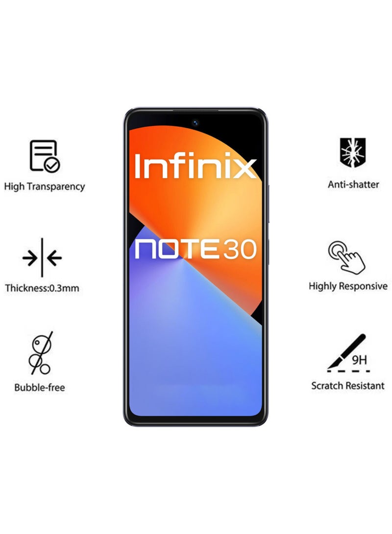 2 Pack Tempered Glass Screen Protector For Infinix Note 30 - Black - Image 3