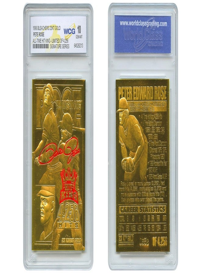 WCG 1996 Pete Rose Bleachers Gold Card Signature Series LTD 4256 - Graded Gem Mint 10 - Image 1