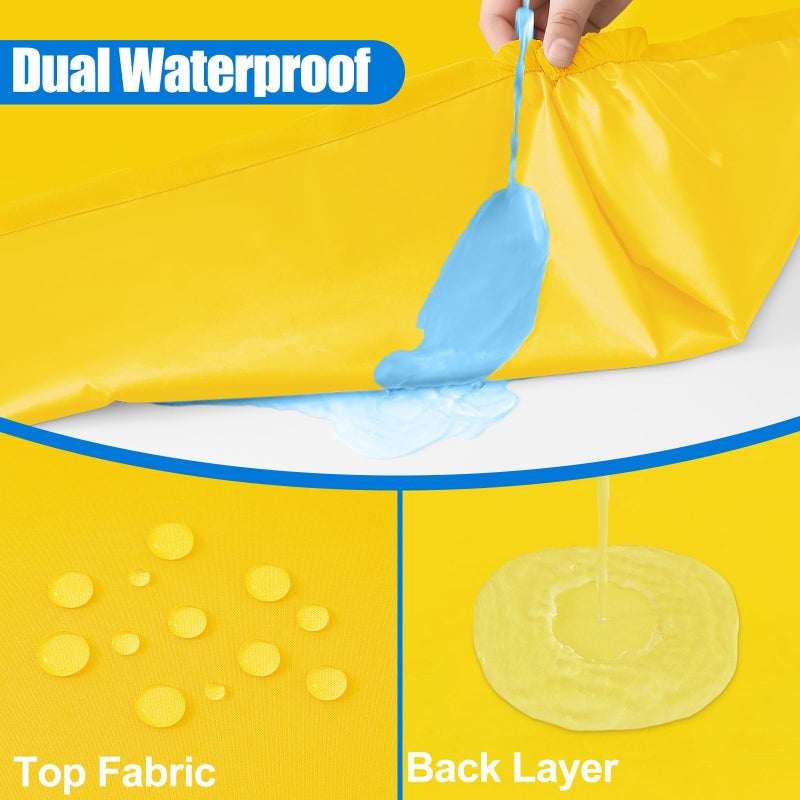 Spotjoy Rectangle Picnic Table Cloth  Waterproof Elastic Fitted Tablecloths  Washable Polyester Table Cover for Camping  Indoor and Outdoor (Yellow  24""x48"") - Image 2